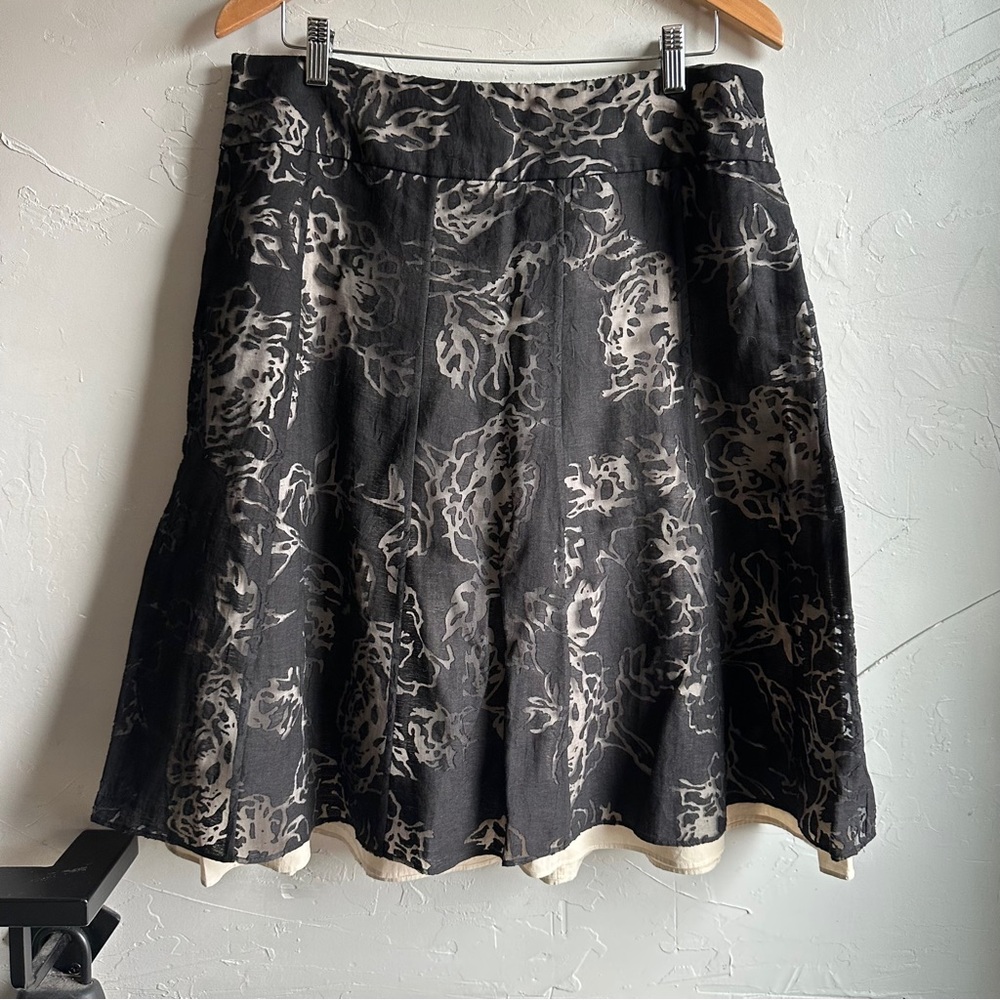 Sheer Floral Skirt 12 Whimsigoth‎ Goth Dark Romantic Midi Sz 12 Grace Dane Lewis